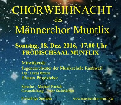 Chor Weihnacht Männerchor Muntlix