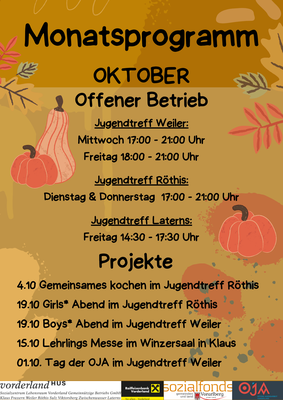 Monatsprogramm Oktober